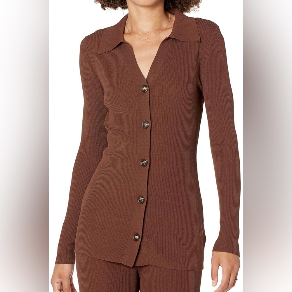 Woman’s Rib Button-Down Sweater - image 1